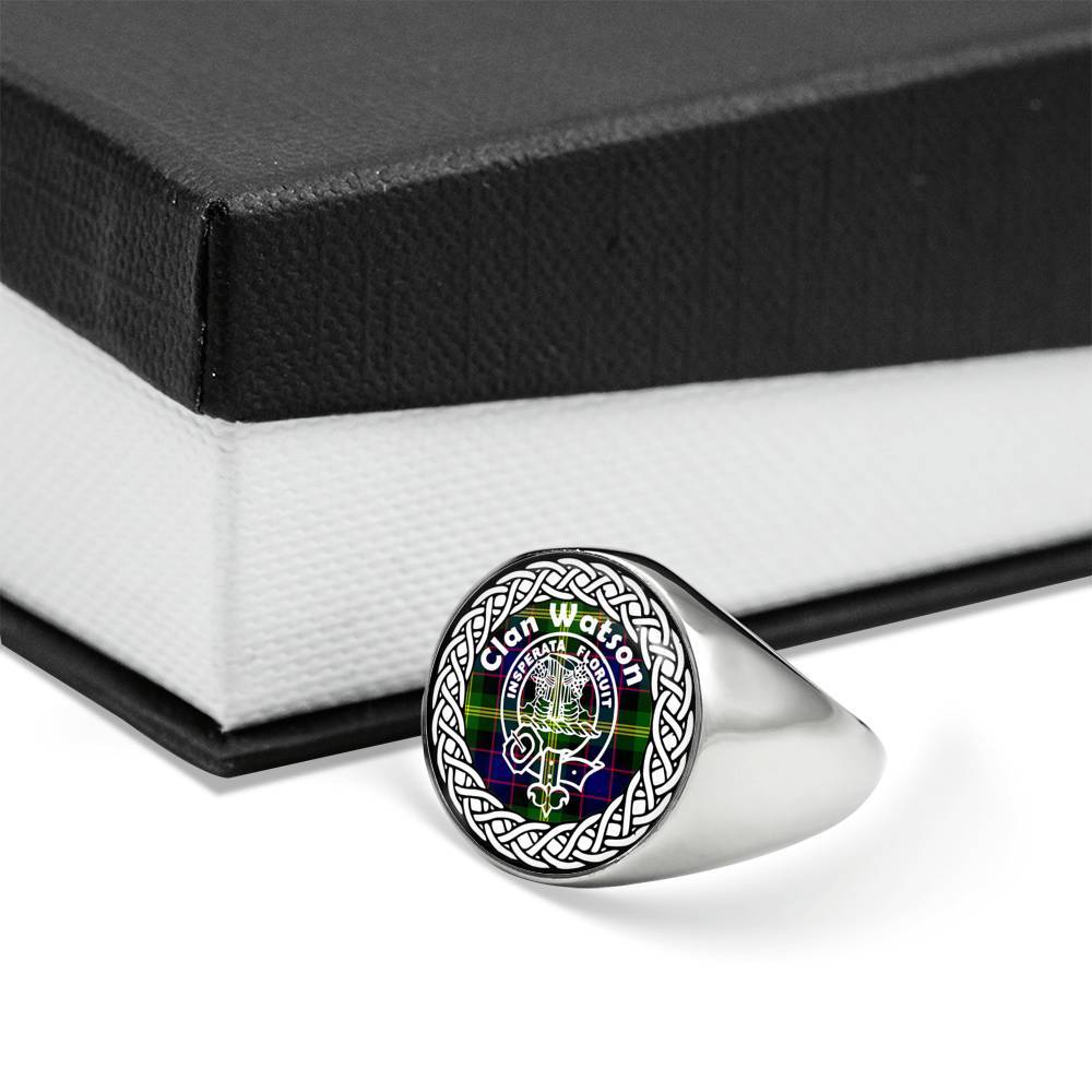 Watson Crest Clan Tartan Ring Scottish