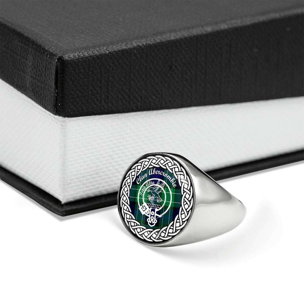 Abercrombie Crest Clan Tartan Ring Scottish