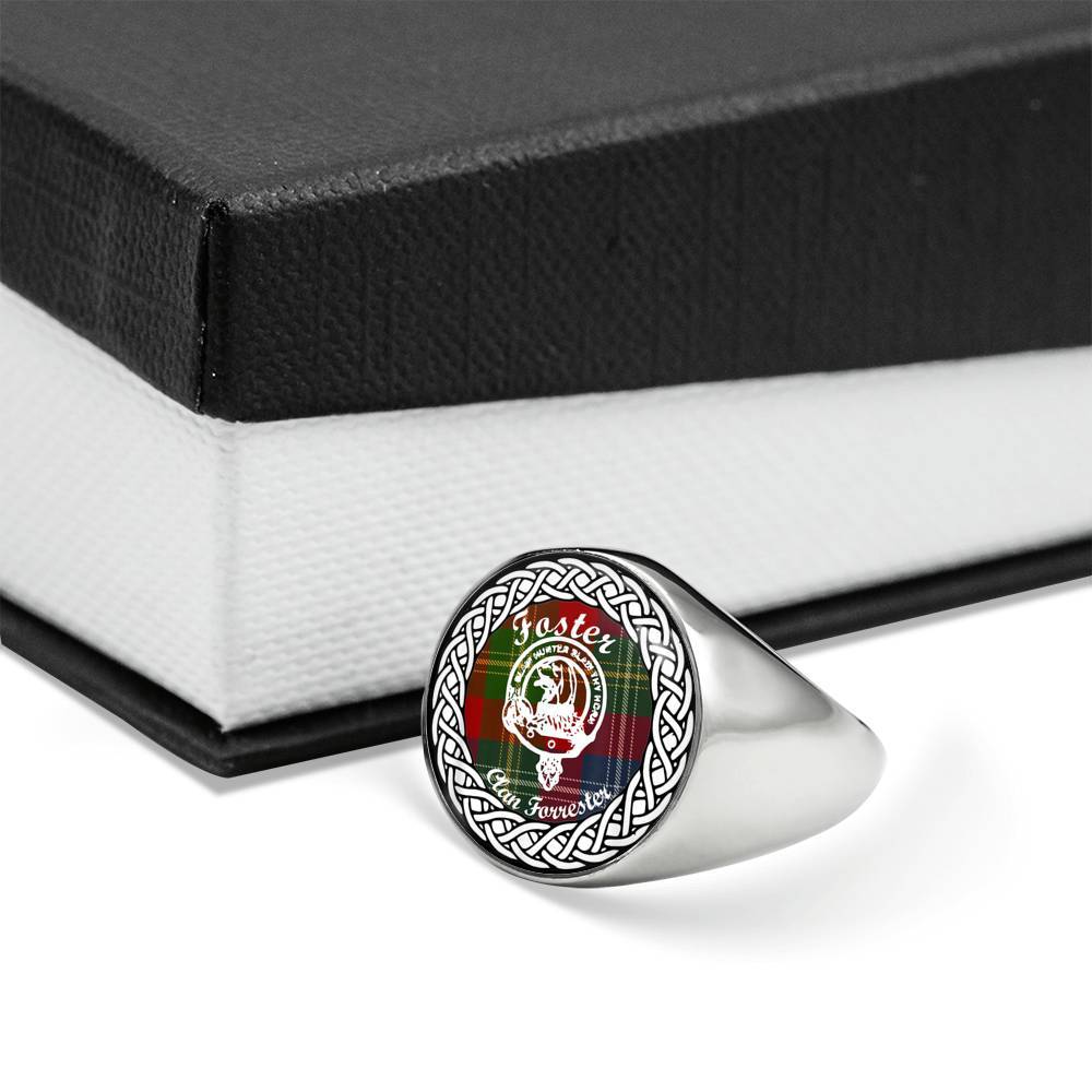 Foster Crest Clan Tartan Ring Scottish