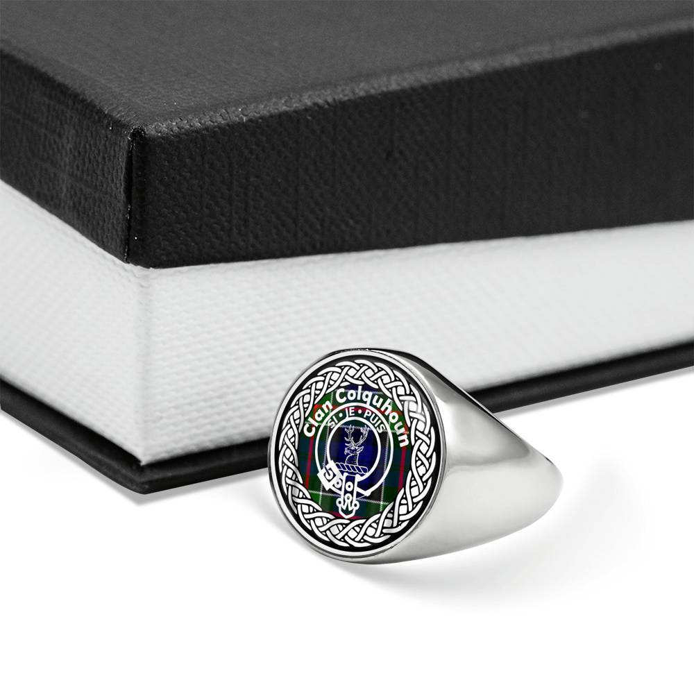 Colquhoun Crest Clan Tartan Ring Scottish