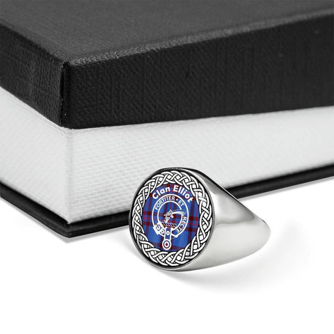 Image of Elliot Crest Clan Tartan Ring Scottish