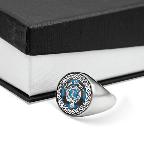 Image of Angus Crest Clan Tartan Ring Scottish