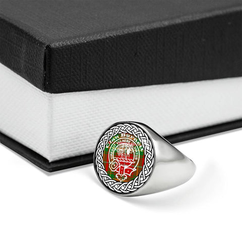 Image of Burnett Crest Clan Tartan Ring Scottish