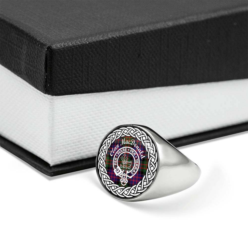 MacDonald Crest Clan Tartan Ring Scottish