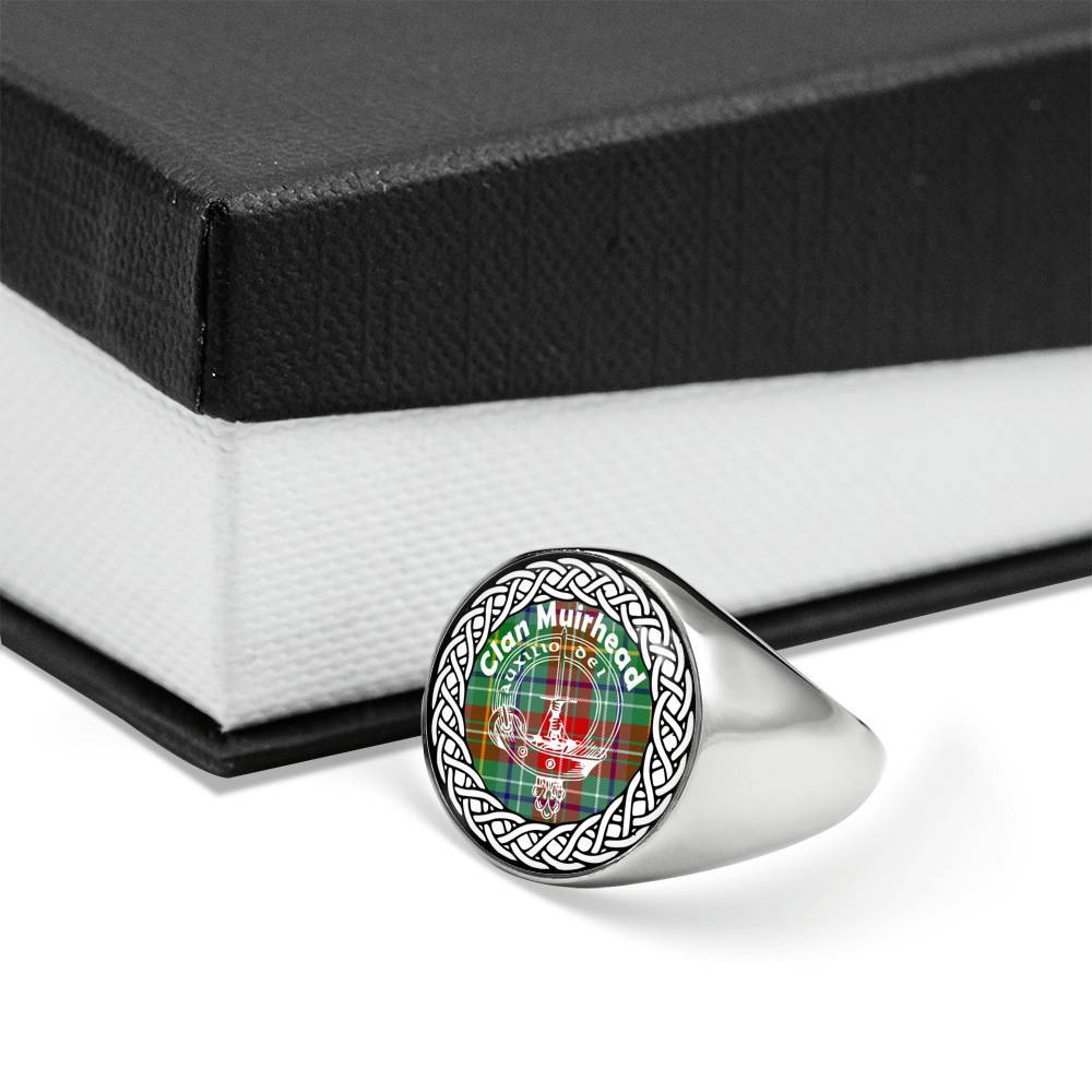 Muirhead Crest Clan Tartan Ring Scottish