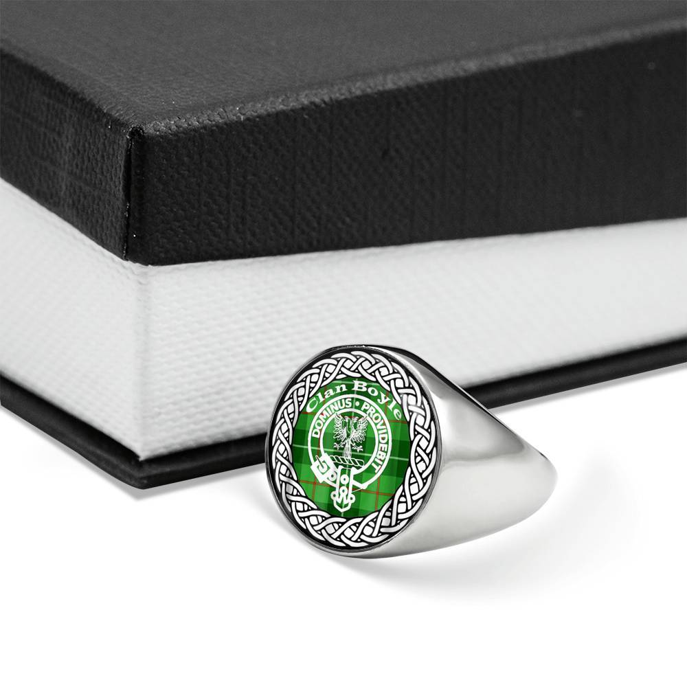 Boyle Crest Clan Tartan Ring Scottish