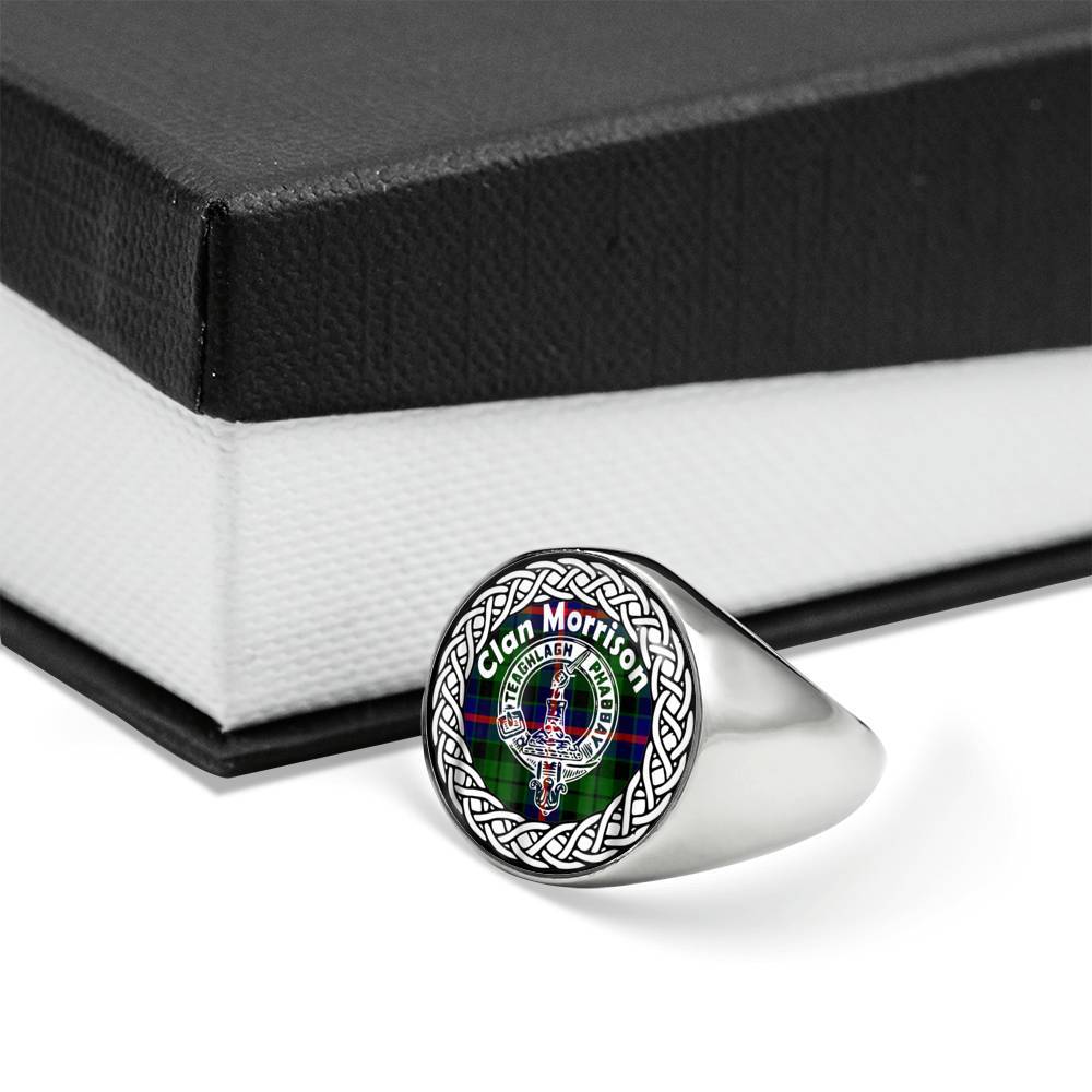 Morrison Crest Clan Tartan Ring Scottish