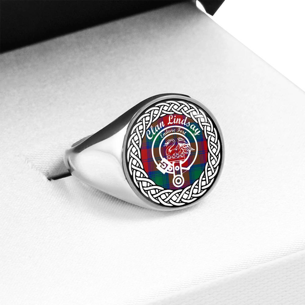 Lindsay Crest Clan Tartan Ring Scottish