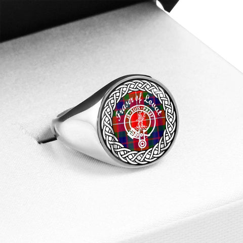 Image of Fraser of Lovat Crest Clan Tartan Ring Scottish