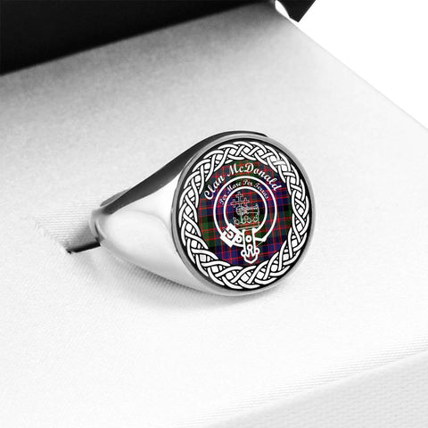 Image of McDonald Crest Clan Tartan Ring Scottish