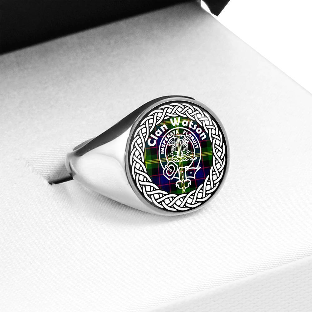 Watson Crest Clan Tartan Ring Scottish