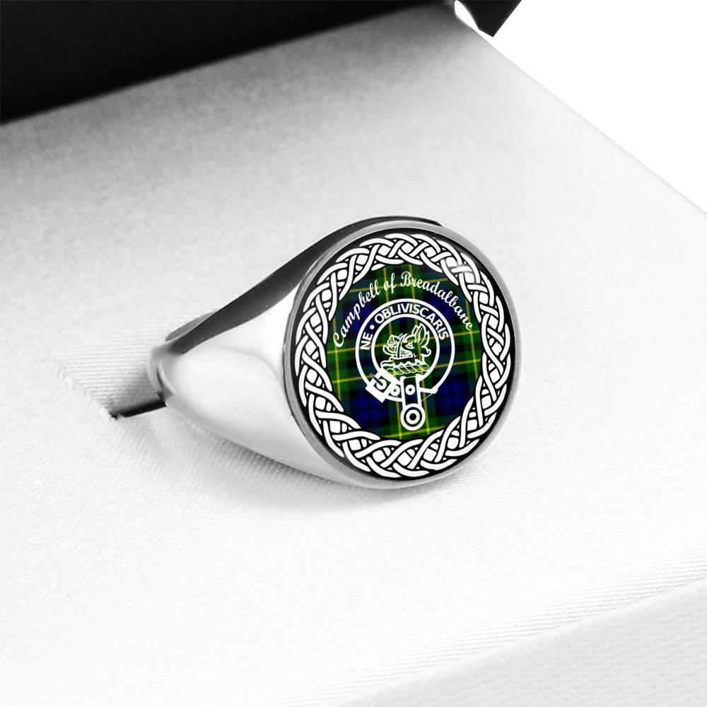 Campbell Of Breadalbane Crest Clan Tartan Ring Scottish