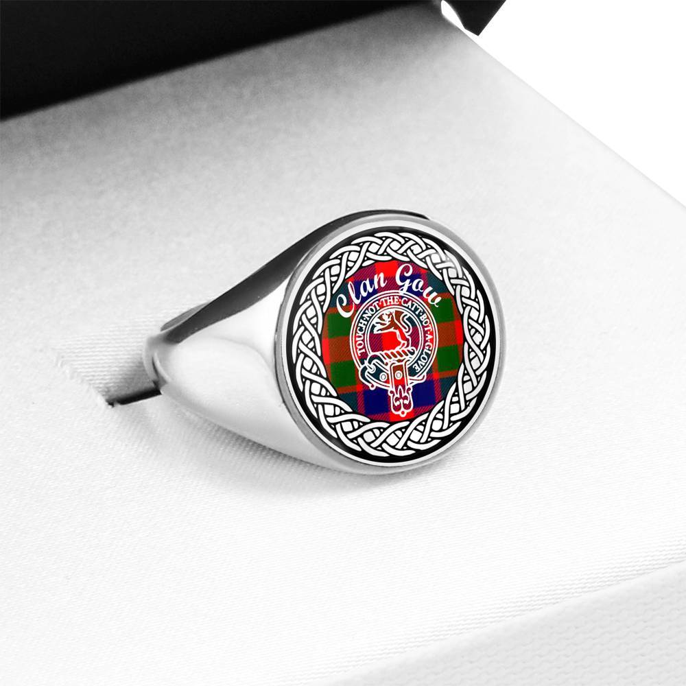 Gow Crest Clan Tartan Ring Scottish