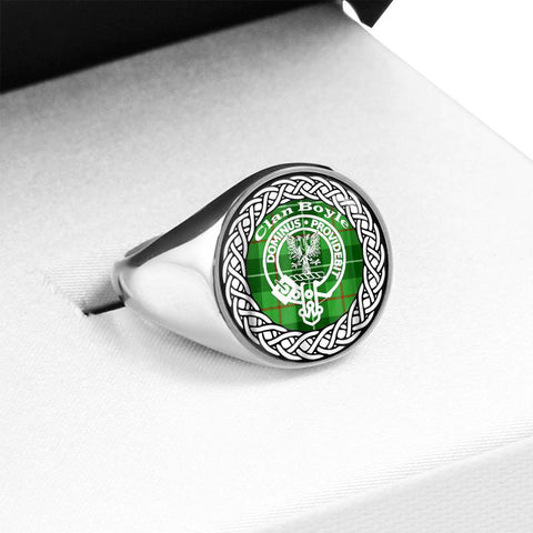 Image of Boyle Crest Clan Tartan Ring Scottish