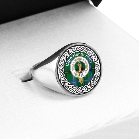 Image of Henderson Old Crest Clan Tartan Ring Scottish