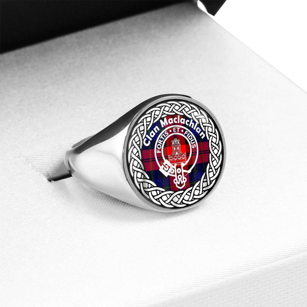 Maclachlan Crest Clan Tartan Ring Scottish