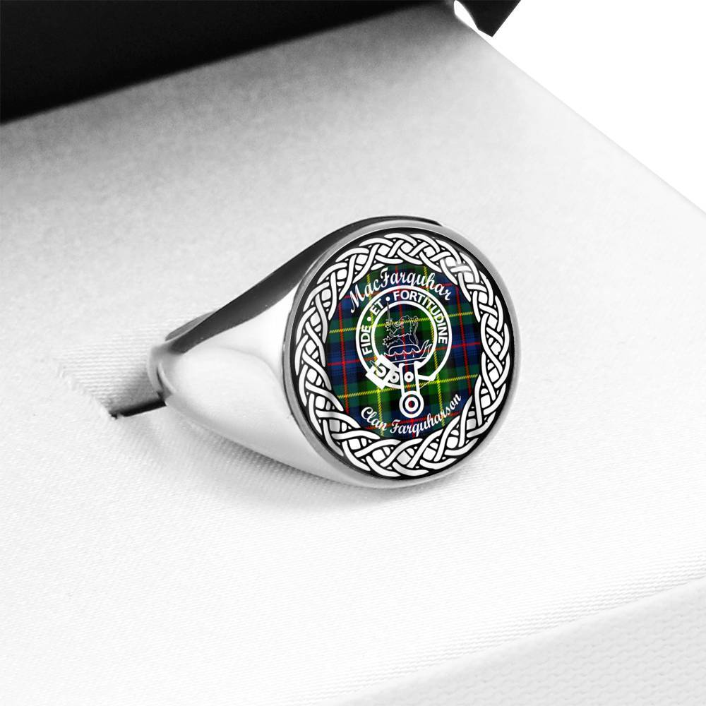 MacFarquhar Crest Clan Tartan Ring Scottish