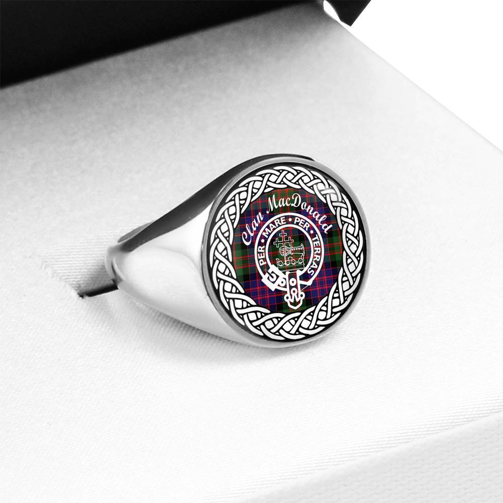 MacDonald Crest Clan Tartan Ring Scottish