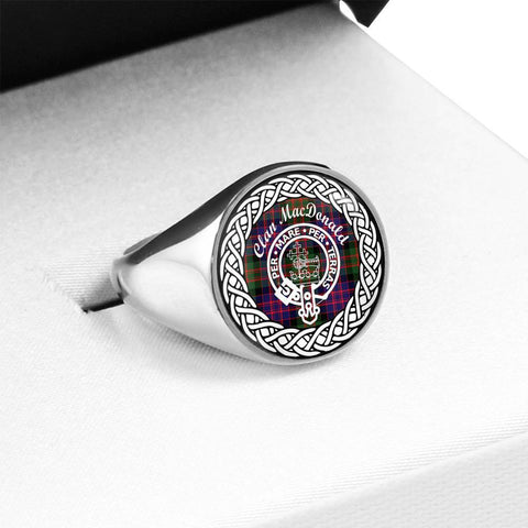 Image of MacDonald Crest Clan Tartan Ring Scottish