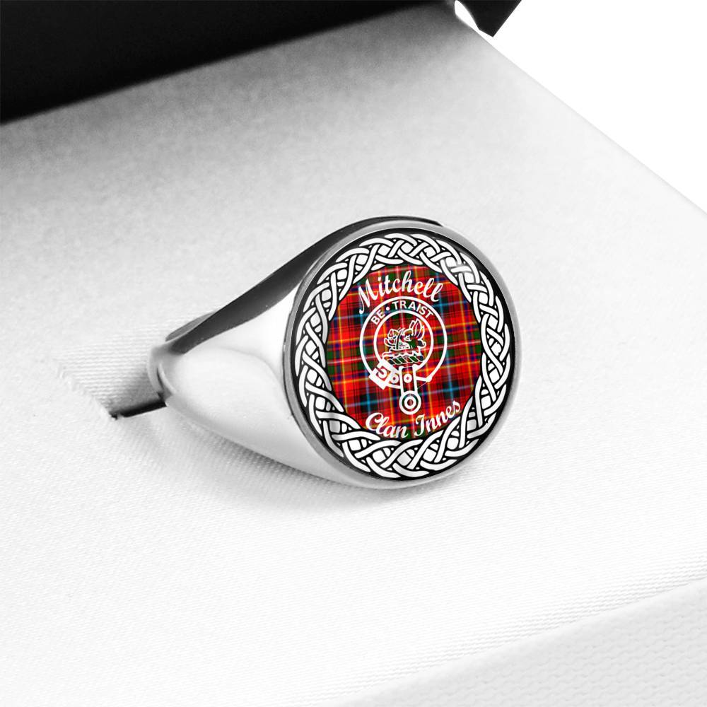 Mitchell Crest Clan Tartan Ring Scottish