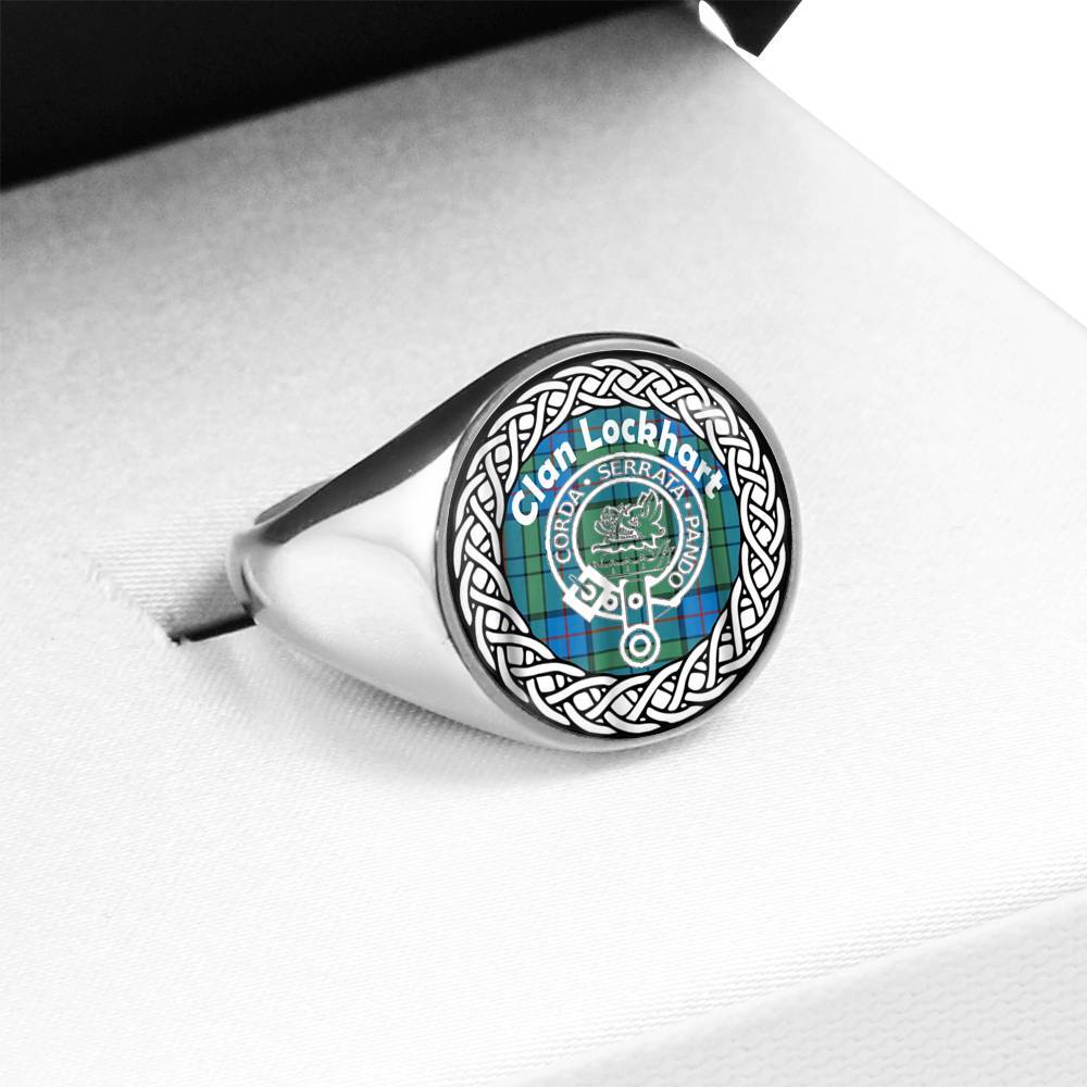 Lockhart Crest Clan Tartan Ring Scottish