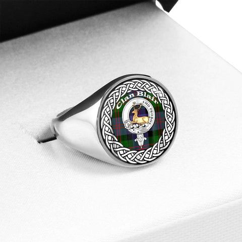 Image of Blair Crest Badge Clan Tartan Ring Scottish
