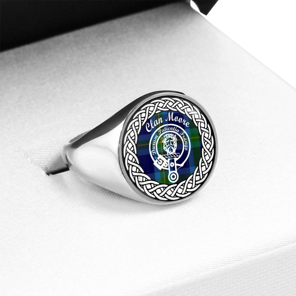 Moore Crest Clan Tartan Ring Scottish