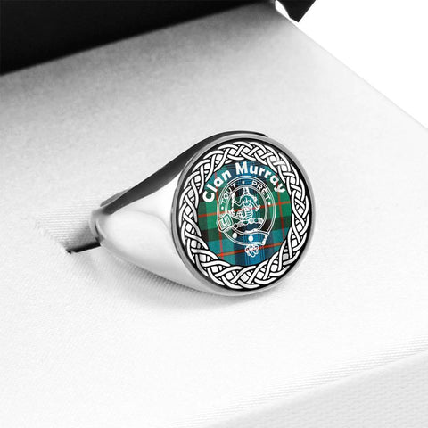 Image of Murray Crest Clan Tartan Ring Scottish