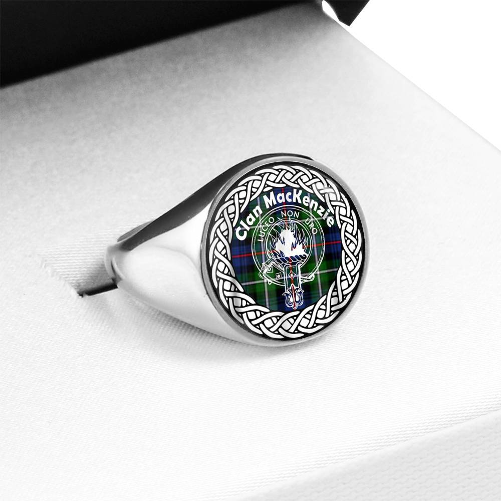 MacKenzie Crest Clan Tartan Ring Scottish