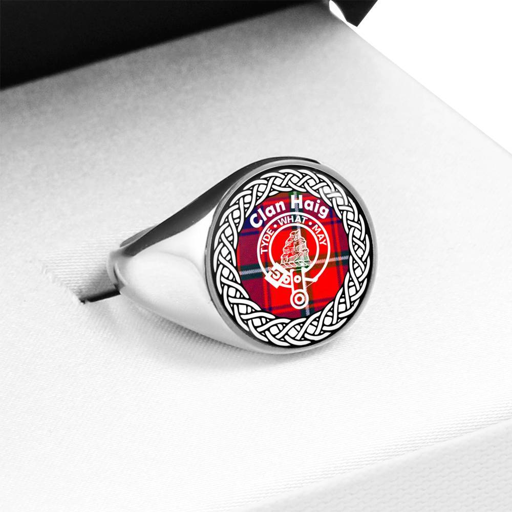 Haig Crest Clan Tartan Ring Scottish