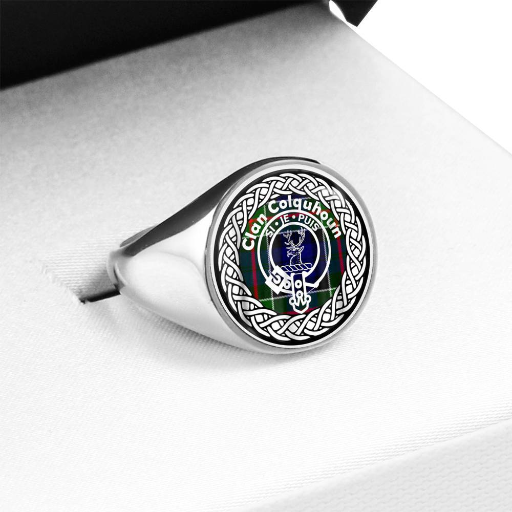 Colquhoun Crest Clan Tartan Ring Scottish