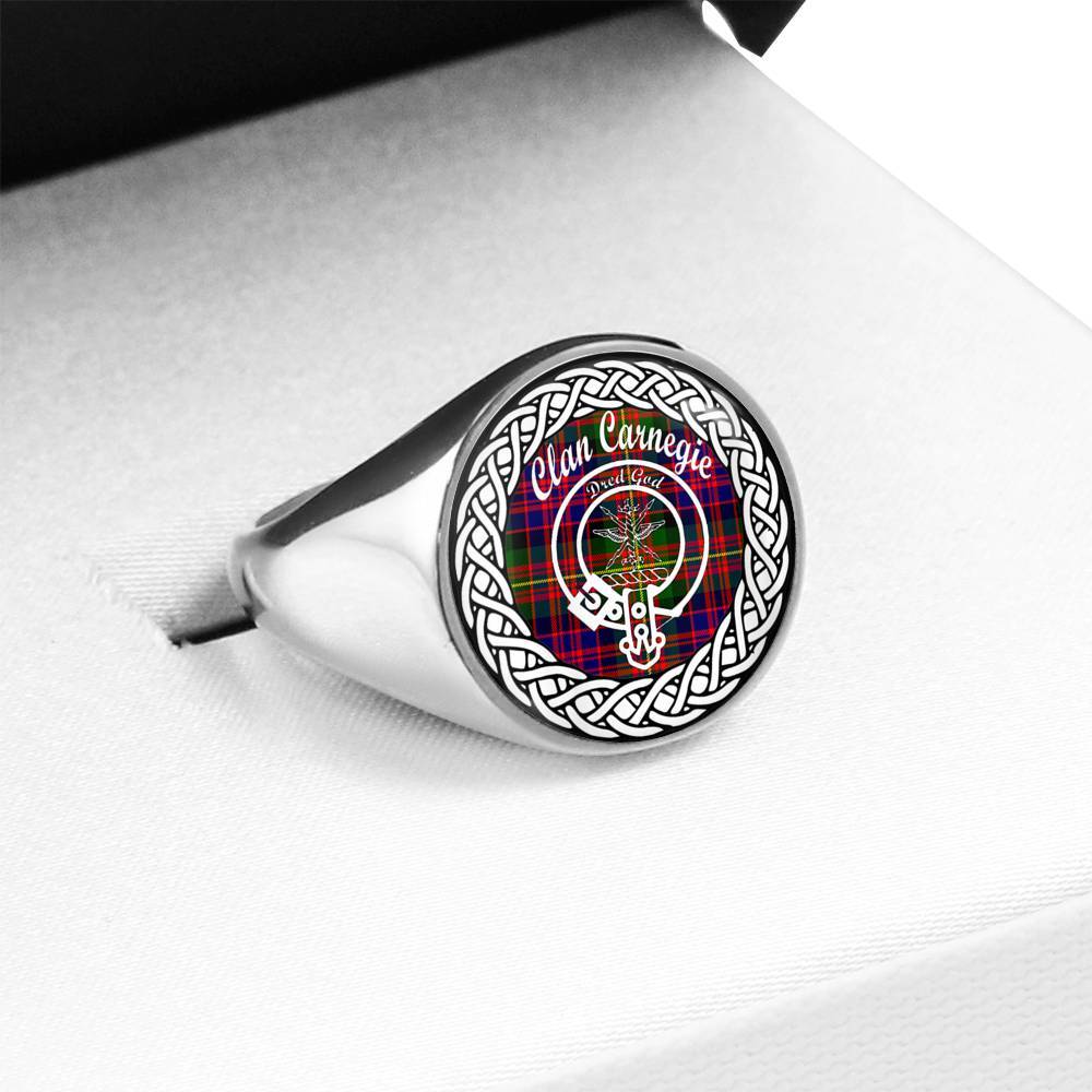 Carnegie Crest Clan Tartan Ring Scottish