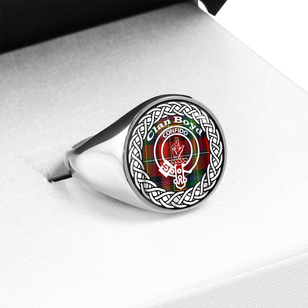 Boyd Crest Clan Tartan Ring Scottish