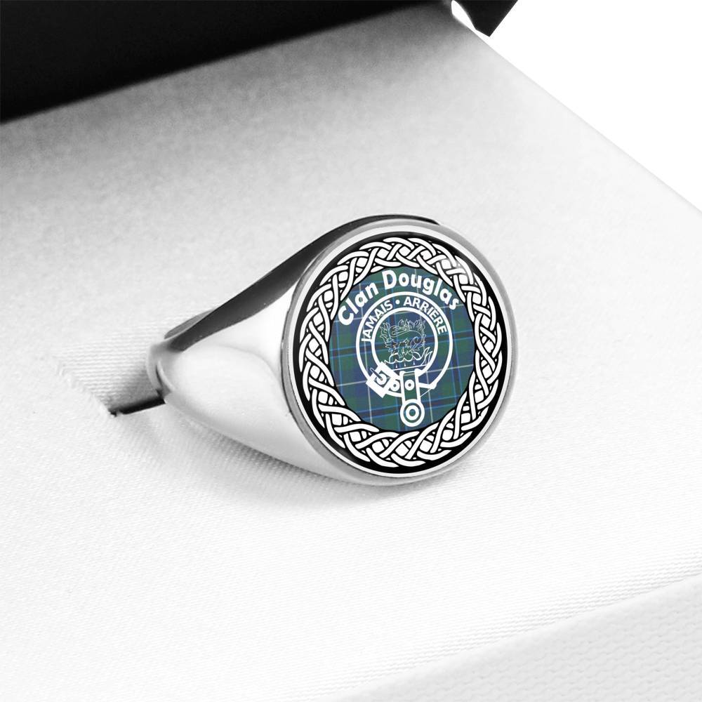 Douglas Crest Clan Tartan Ring Scottish