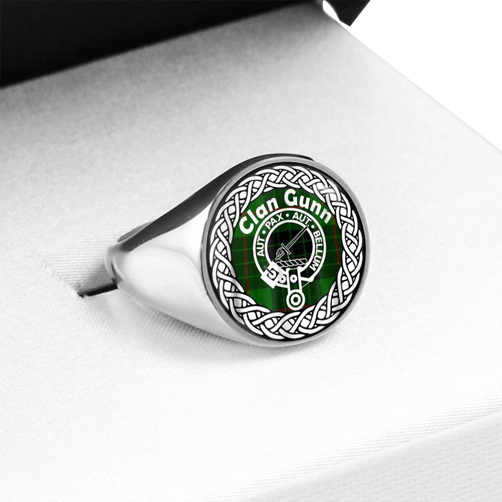 Gunn Crest Clan Tartan Ring Scottish
