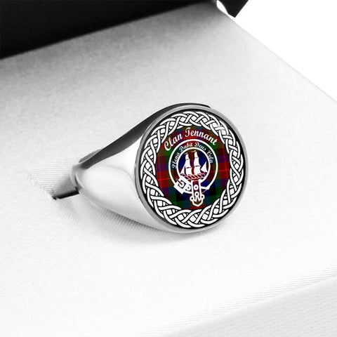 Image of Tennant Crest Clan Tartan Ring Scottish