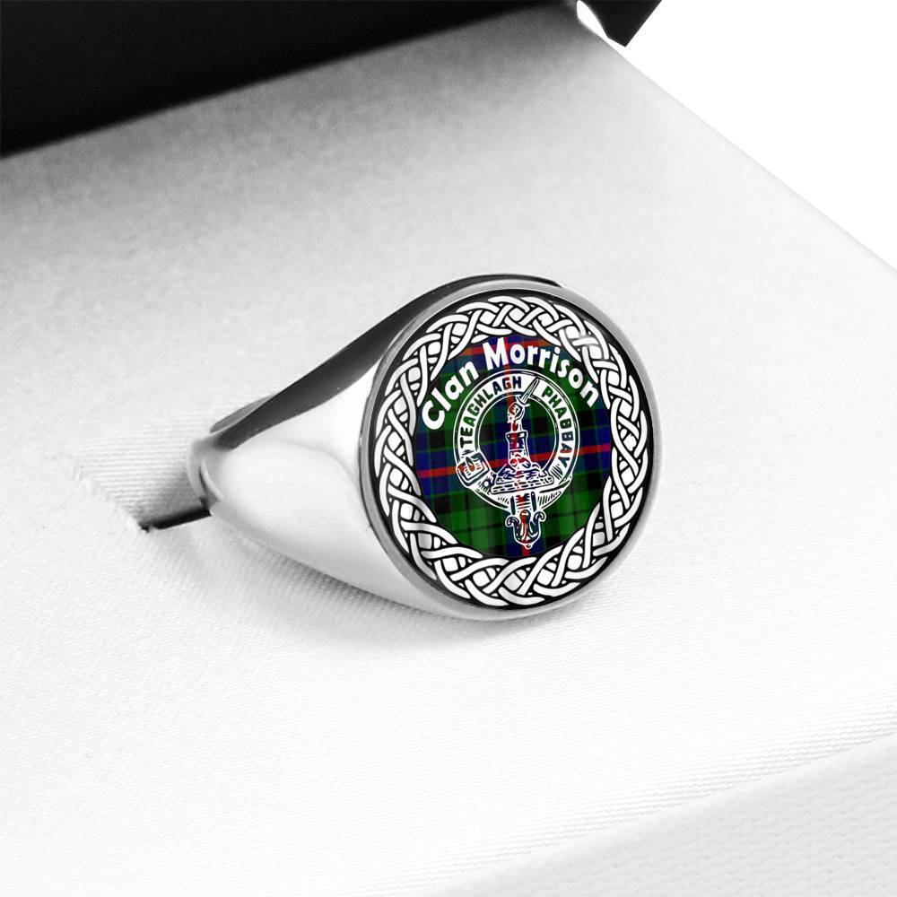 Morrison Crest Clan Tartan Ring Scottish