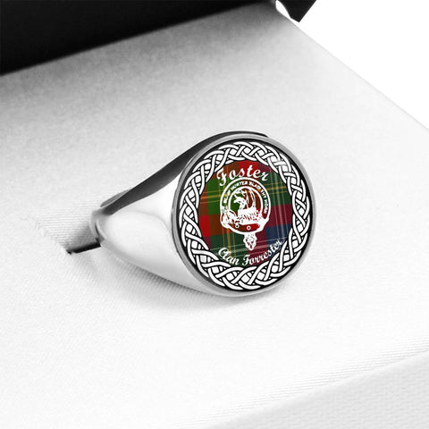 Image of Foster Crest Clan Tartan Ring Scottish