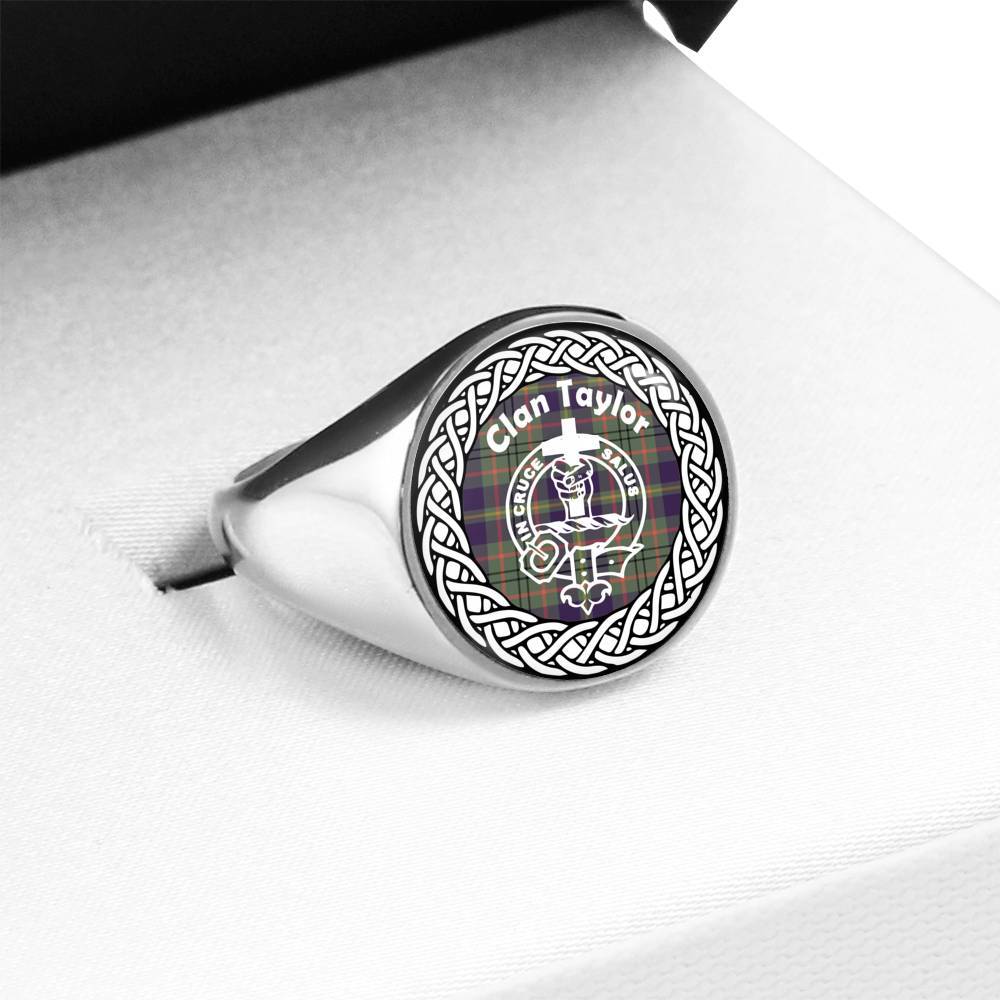 Taylor Crest Clan Tartan Ring Scottish