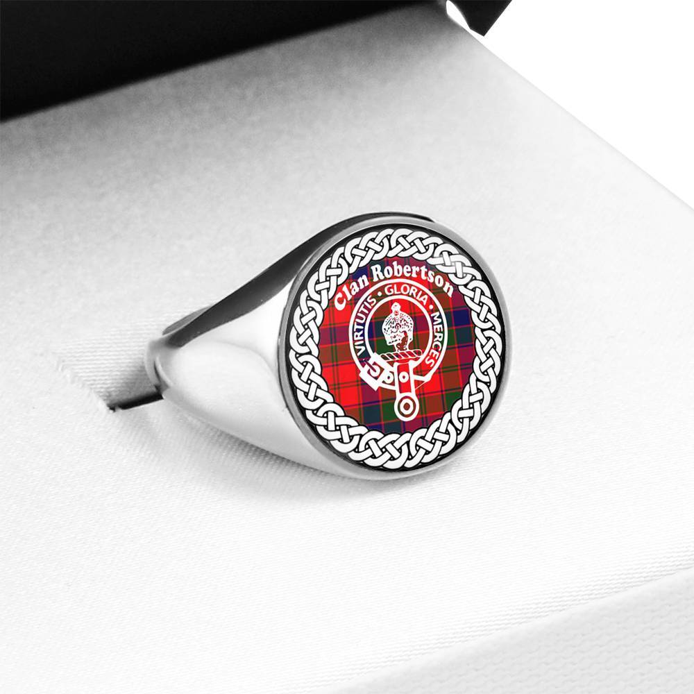 Robertson Crest Clan Tartan Ring Scottish