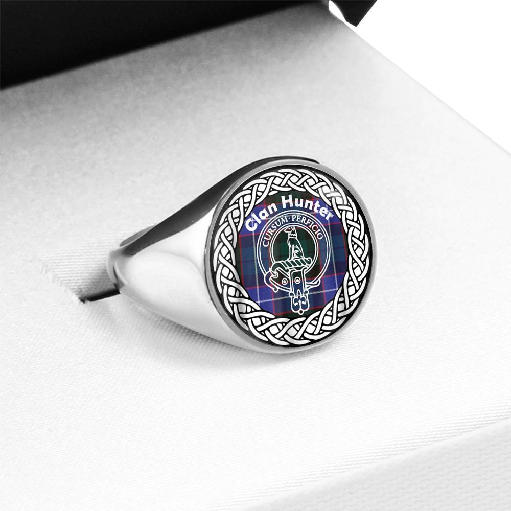 Hunter Crest Clan Tartan Ring Scottish
