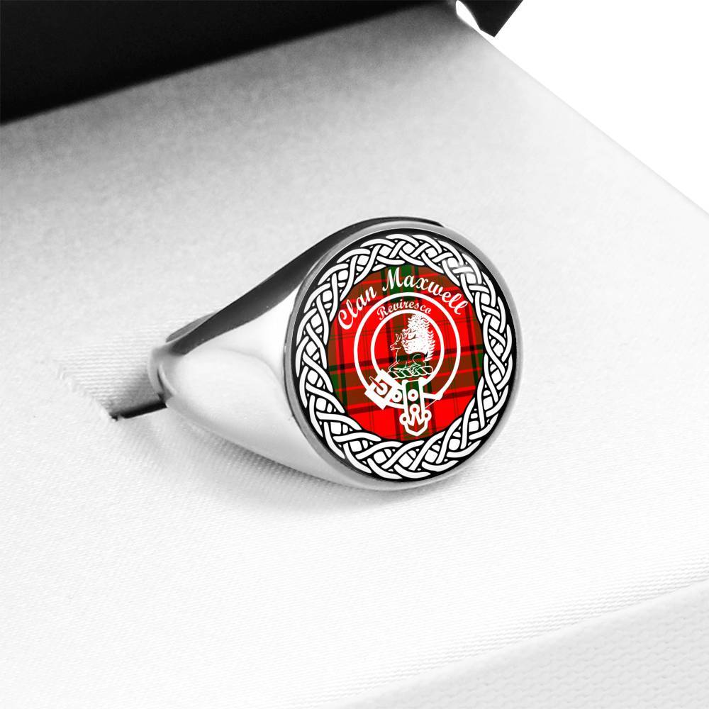 Maxwell Crest Clan Tartan Ring Scottish