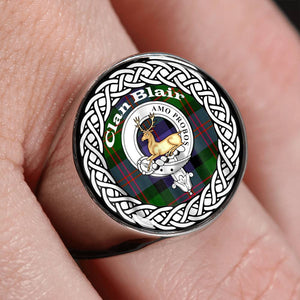 Blair Crest Badge Clan Tartan Ring Scottish
