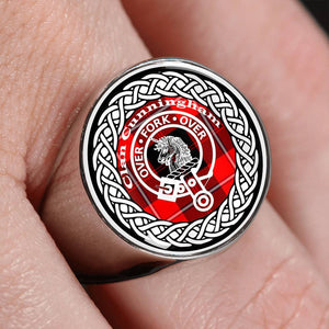 Cunningham Crest Clan Tartan Ring Scottish