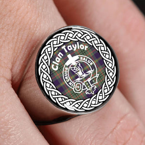 Taylor Crest Clan Tartan Ring Scottish