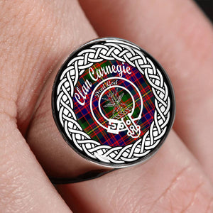 .Carnegie Crest Clan Tartan Ring Scottish