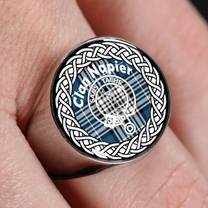 Napier Crest Clan Tartan Ring Scottish