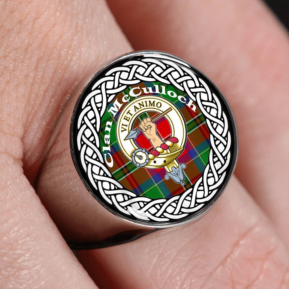 McCulloch Crest Clan Tartan Ring Scottish