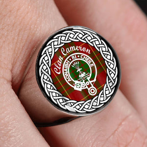 Cameron Crest Clan Tartan Ring Scottish