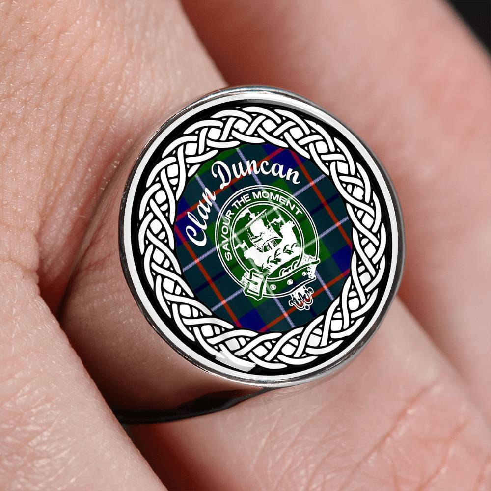 Duncan Crest Clan Tartan Ring Scottish